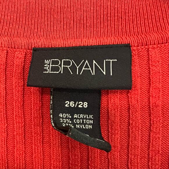 Lane Bryant Women's Plus Size Women's Ribbed Sweater‎ Rust Orange Size 26/28 - Picture 4 of 8